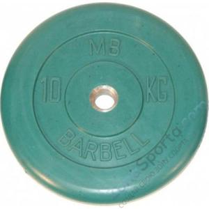 Диск обрезиненый цветной MB Barbell MB50-10 d-50мм 10кг