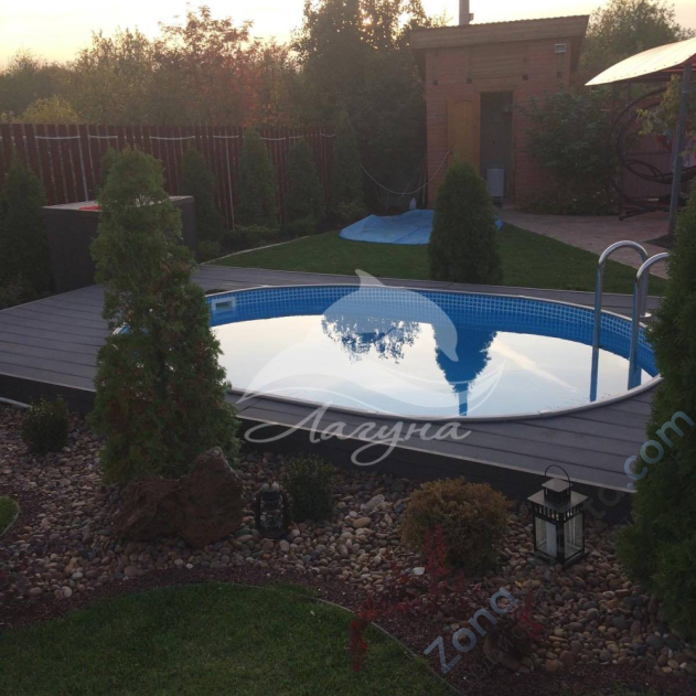 Бассейн Лагуна ТМ567 овальный вкапываемый 4,5 х 2,5 х 1,25 м
