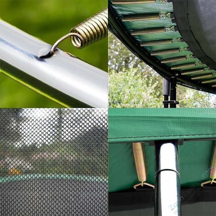 Батут с защитной сеткой Perfetto Sport Premium Moving 12 диаметр 3,70 м зеленый