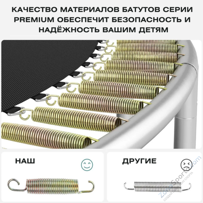 Батут с защитной сеткой Perfetto Sport Premium Moving 12 диаметр 3,70 м зеленый