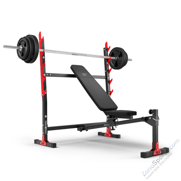 Cкамья для жима лежа с регулируемым углом наклона, с отрицательным углом наклона Marbo Sport MH-L107 2.0