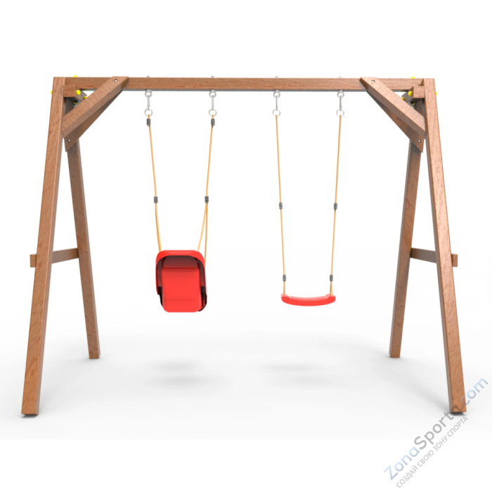 Деревянные качели Пикник 2 Оптимус (качели для малышей качели долька)