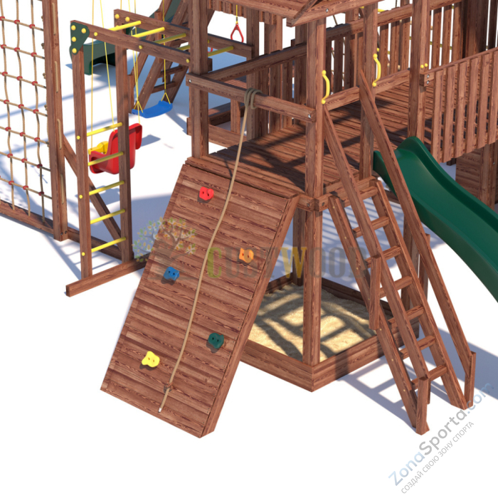 Детская деревянная игровая площадка для улицы дачи CustWood Active 15