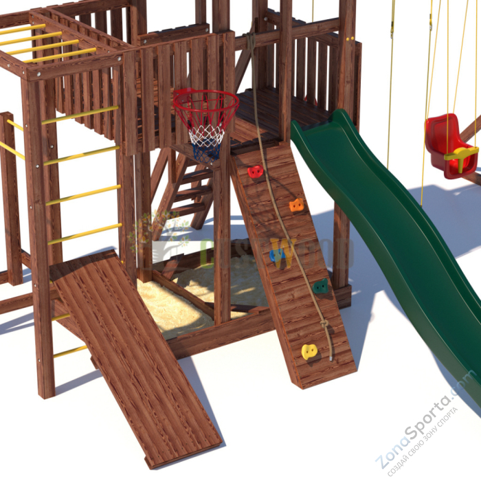 Детская деревянная игровая площадка для улицы дачи CustWood Active 4