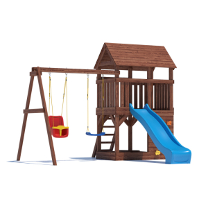 Детская площадка CustWood Scout SC3+ с деревянной крышей 