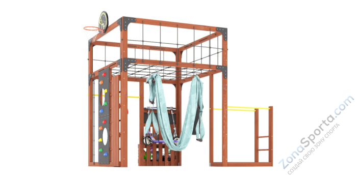 Детская площадка Савушка Куб-1 (Махагон) с гамаком для йоги