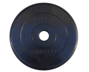 Диск обрезиненный BARBELL ATLET 20 кг / диаметр 51 мм