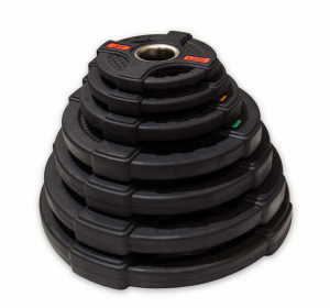 Диск олимпийский обрезиненный черный с двумя хватами Original FitTools FT-2HGP-15 15 кг