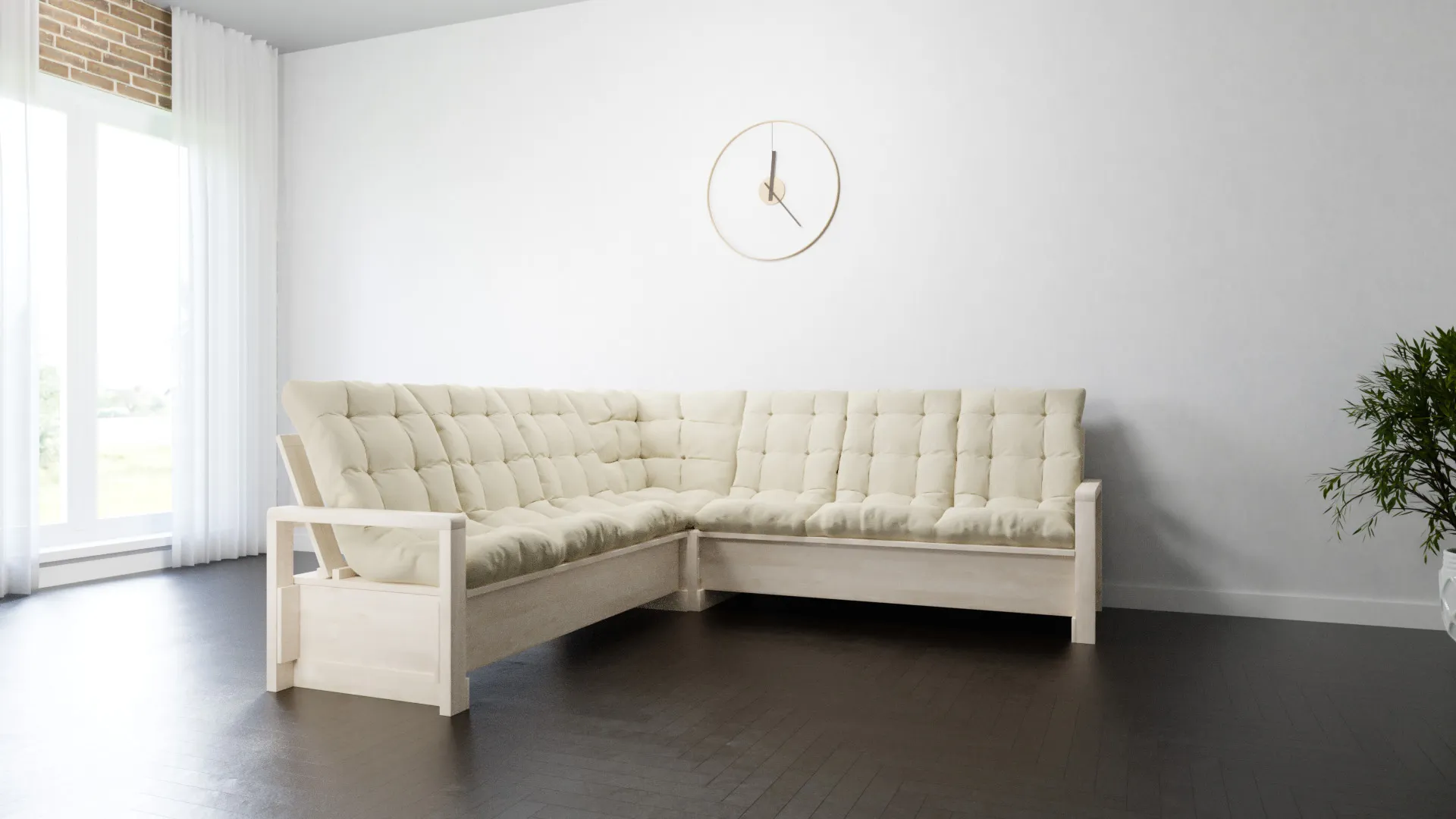 Диван деревянный угловой Savushka