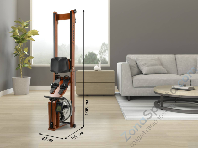Гребной тренажер Unix Fit Wood Rower Dark