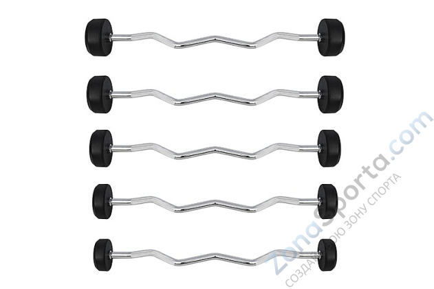 Комплект изогнутых фиксированных обрезиненных штанг 5 шт Hasttings Digger от 10 до 20кг