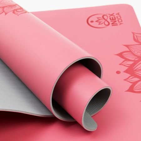 Коврик для йоги INEX Yoga PU Mat TPE c гравировкой розовый