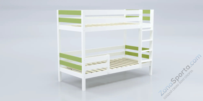 Кровать детская двухъярусная Савушка-01 90х200 зеленая