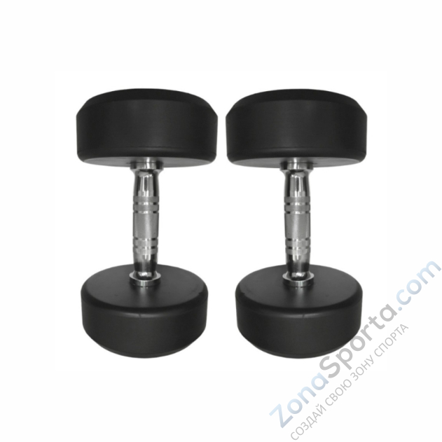 Круглые обрезиненные гантели UltraGym  от 2.5 до 25 кг