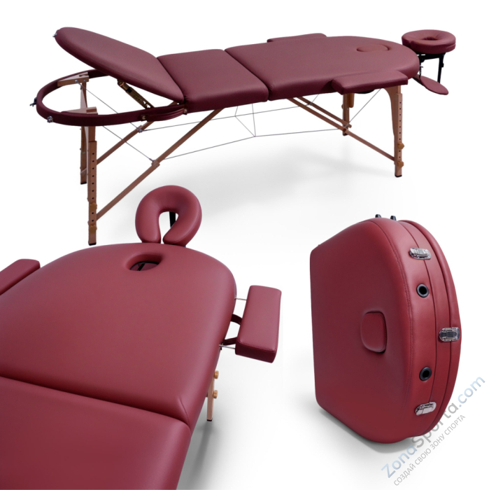 Массажный стол Unix Comfort 3 Section Burgundy