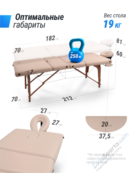 Массажный стол Unix Premium Cream
