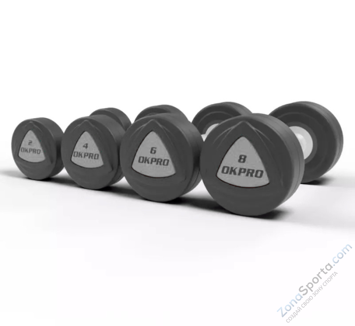 Набор полиуретановых гантелей от 42 до 50 кг (шаг 2 кг) OKPRO OK1032B-42-50-G