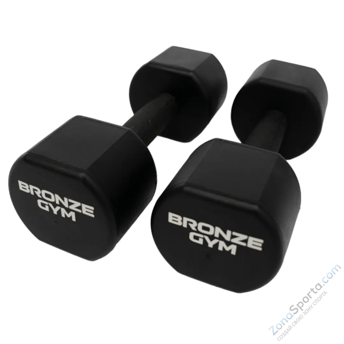 Набор термополиуретановых гантелей Bronze Gym, 1-10 кг - 10 пар, шаг 1 кг
