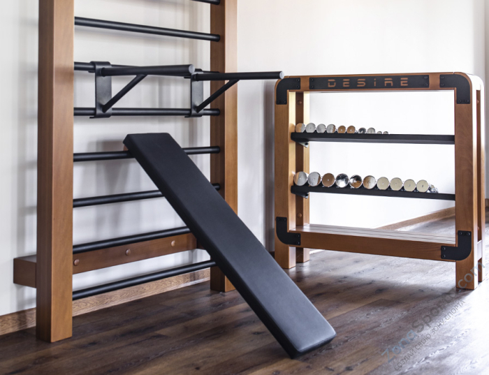 Шведская стенка с брусьями и скамьей Desire Eco Classic