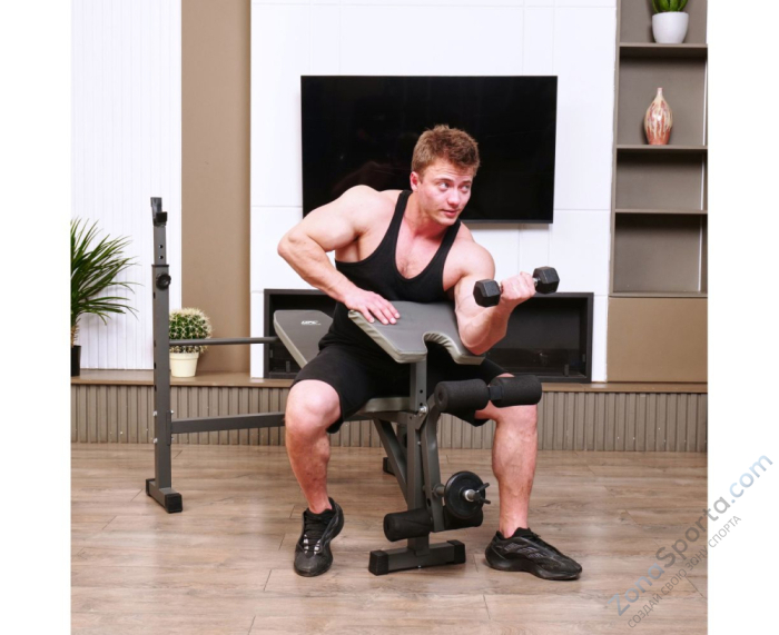 Скамья со стойками под штангу DFC D705