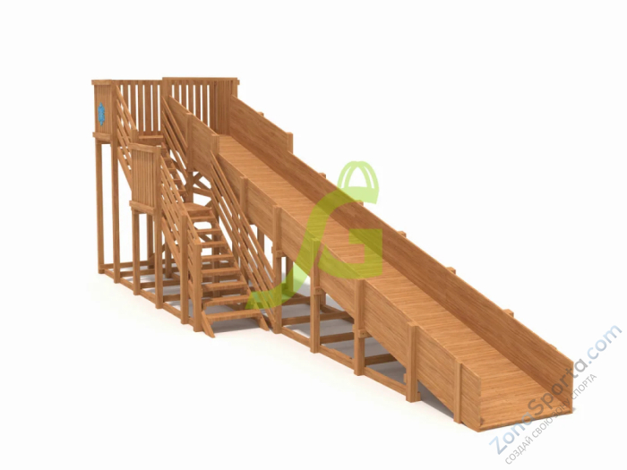 Зимняя деревянная горка IgraGrad Snow Fox скат 10м