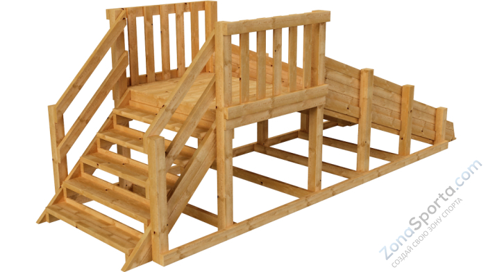 Зимняя деревянная заливная горка Ледянка (пропитка)